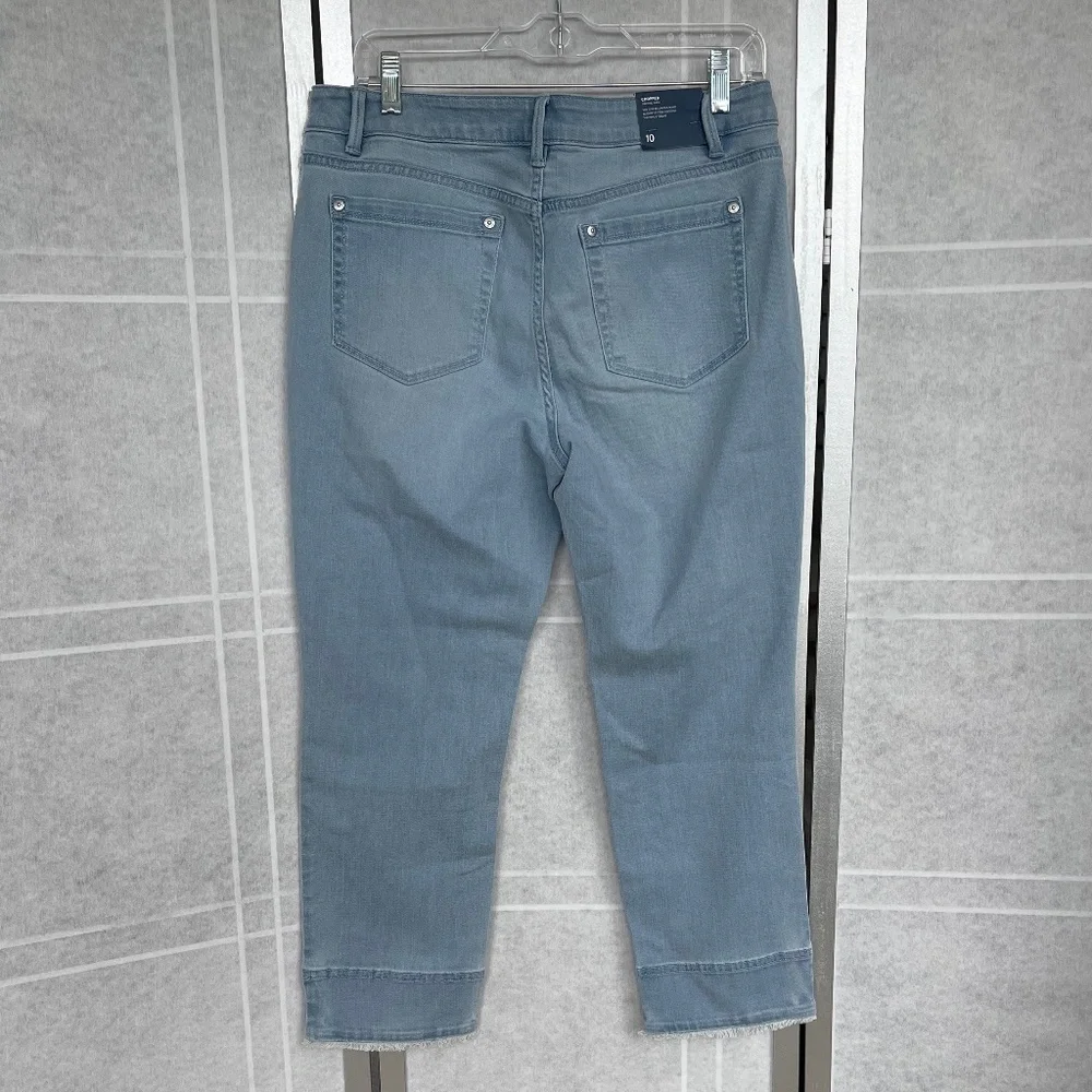 NWT J.Jill Denim Light Blue (Oxfordwash) Cropped Ankle Jeans sz 10 - Picture 3 of 10